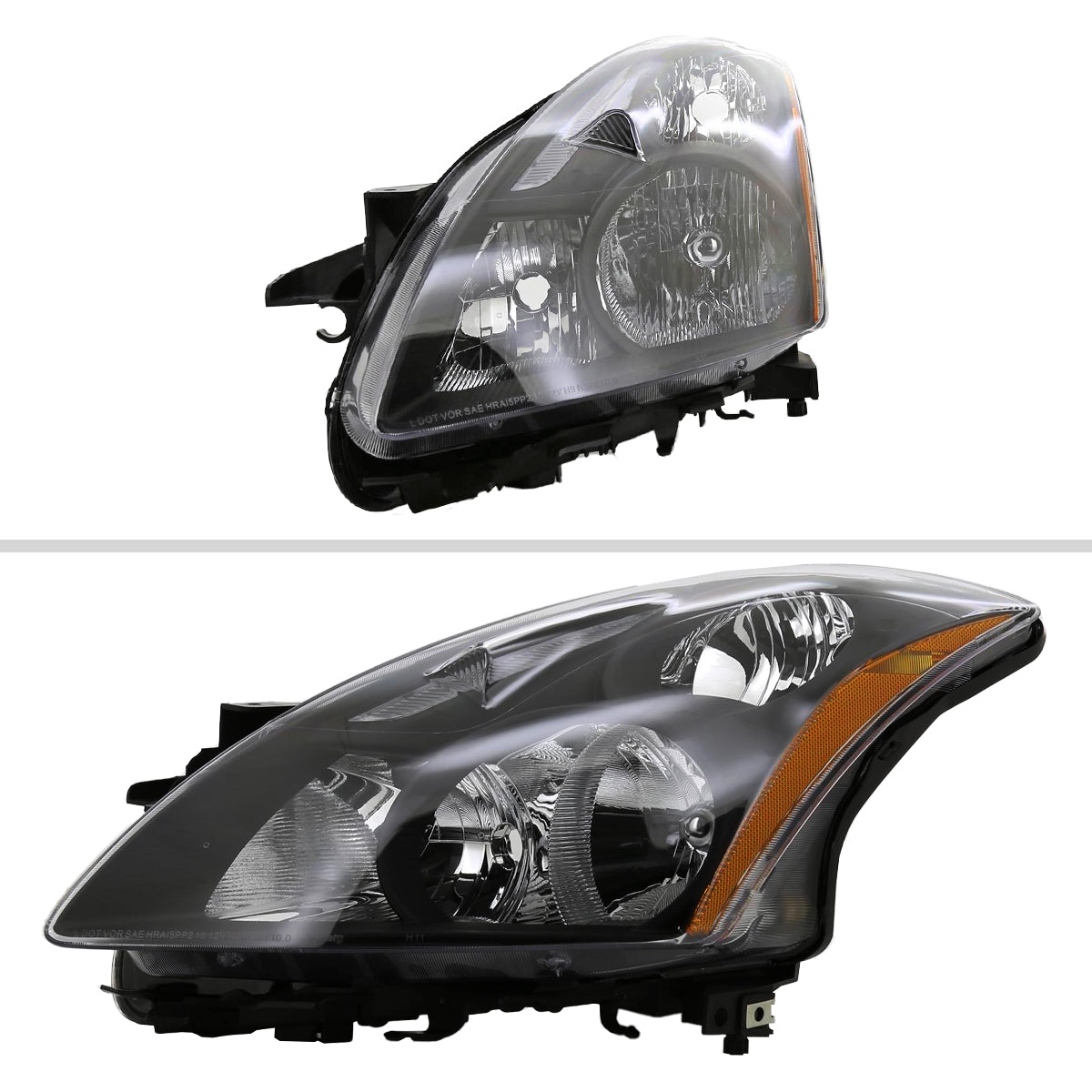 2010-2012 Nissan Altima Sedan Factory Style Headlights (Matte Black Housing / Clear Lens)