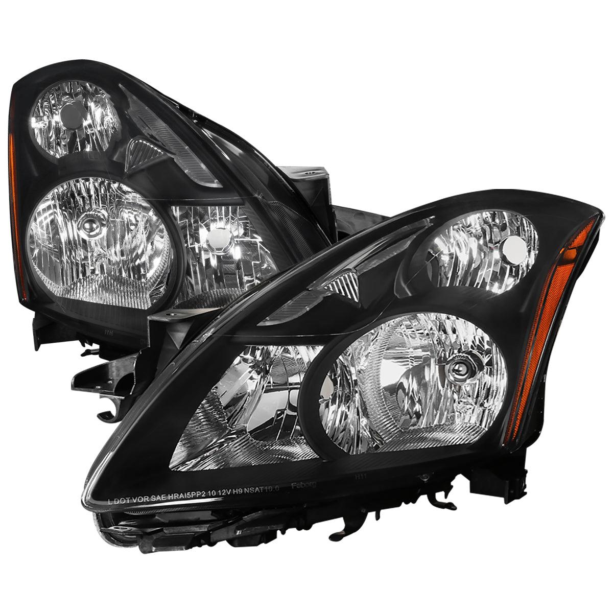 2010-2012 Nissan Altima Sedan Factory Style Headlights (Matte Black Housing / Clear Lens)