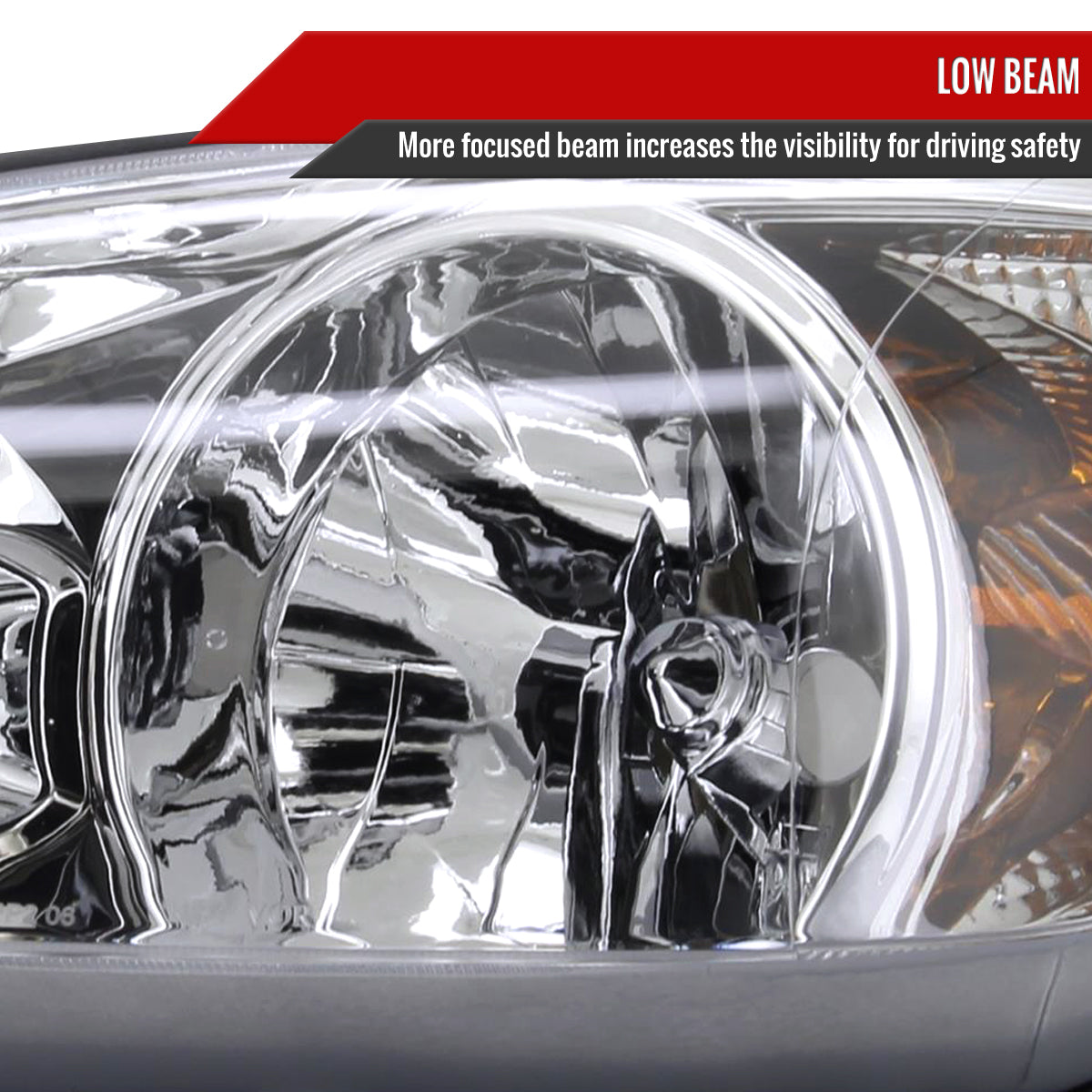 2002-2004 Toyota Camry Factory Style Headlights (Chrome Housing / Clear Lens)