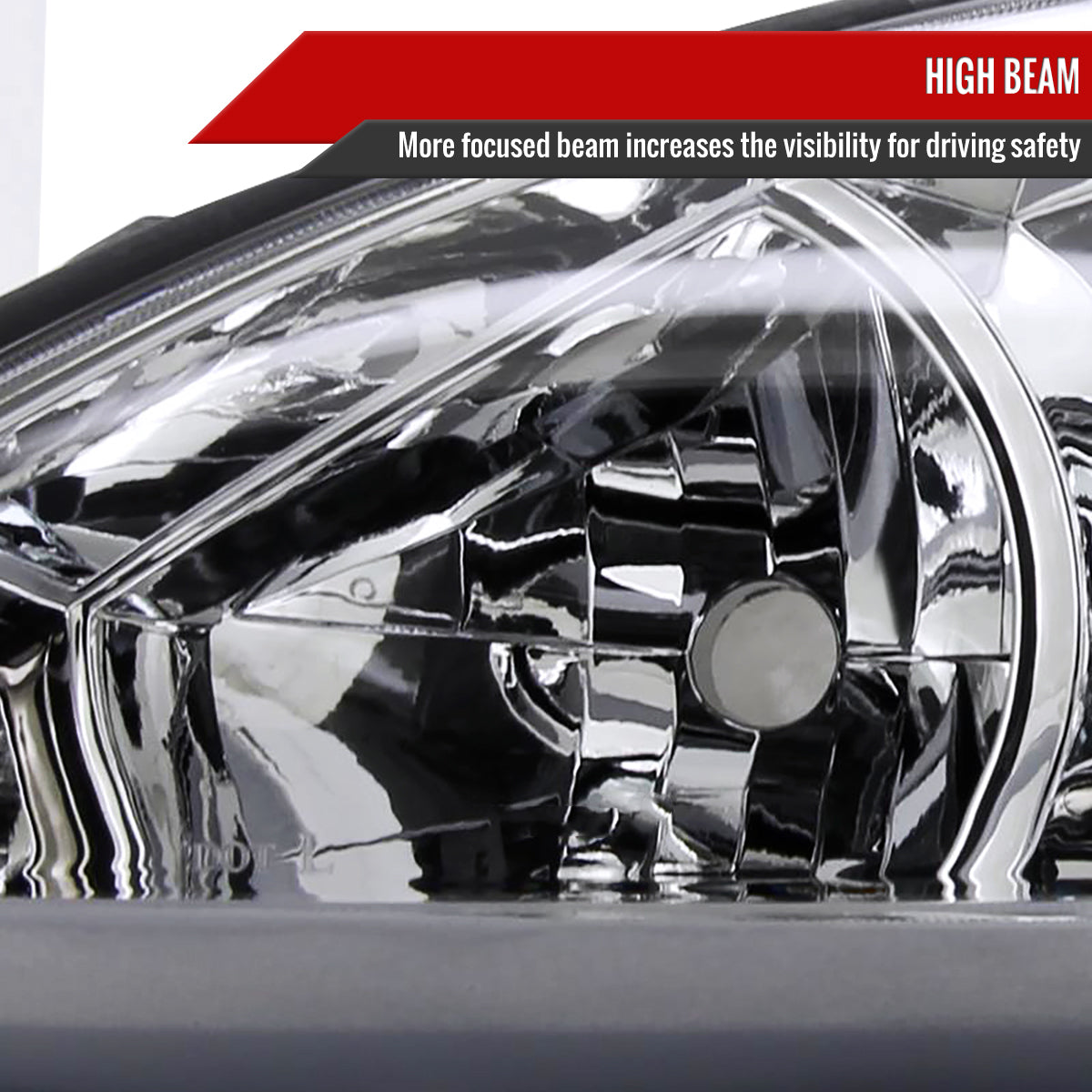 2002-2004 Toyota Camry Factory Style Headlights (Chrome Housing / Clear Lens)