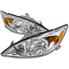 2002-2004 Toyota Camry Factory Style Headlights (Chrome Housing / Clear Lens)