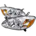 2003-2008 Toyota Corolla Factory Style Headlights (Chrome Housing / Clear Lens)
