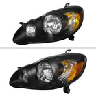 2003-2008 Toyota Corolla Factory Style Headlights (Matte Black Housing / Clear Lens)