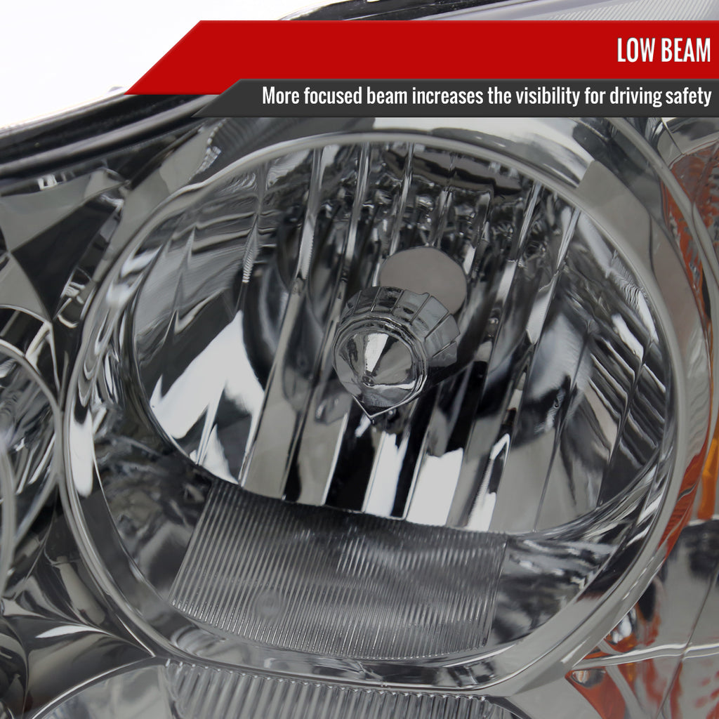 2003-2008 Toyota Corolla Factory Style Headlights (Chrome Housing/Light Smoke Lens)