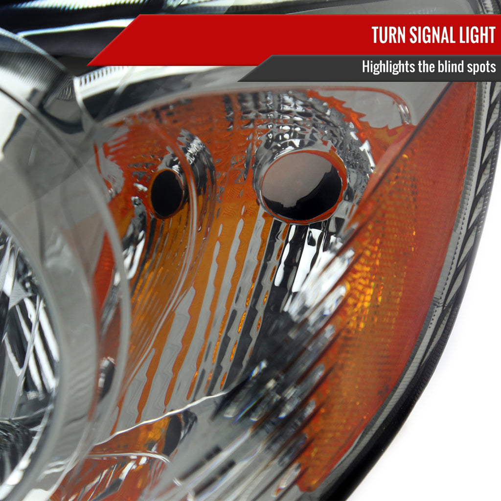 2003-2008 Toyota Corolla Factory Style Headlights (Chrome Housing/Light Smoke Lens)