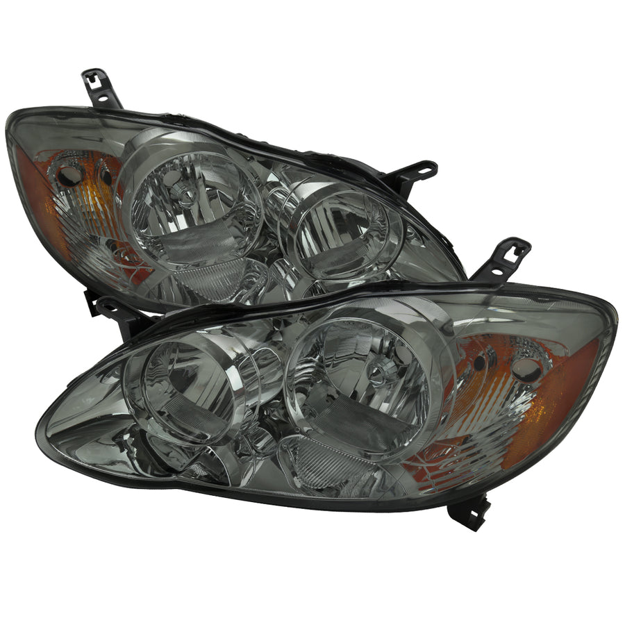 2003-2008 Toyota Corolla Factory Style Headlights (Chrome Housing / Light Smoked Lens)