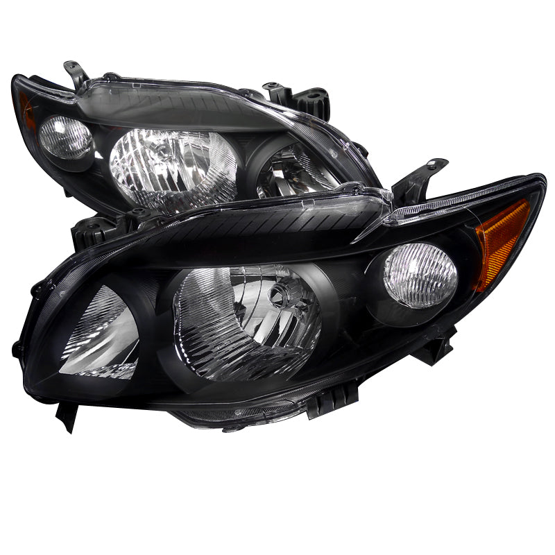 2009-2010 Toyota Corolla Factory Style Headlights (Matte Black Housing / Clear Lens)