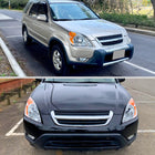 2002-2004 Honda CR-V Factory Style Headlights with Amber Reflector (Chrome Housing / Clear Lens)