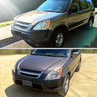 2002-2004 Honda CR-V Factory Style Headlights with Amber Reflector (Chrome Housing / Clear Lens)