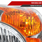 2002-2004 Honda CR-V Factory Style Headlights with Amber Reflector (Chrome Housing / Clear Lens)
