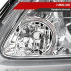 2002-2004 Honda CR-V Factory Style Headlights with Amber Reflector (Chrome Housing / Clear Lens)