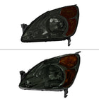 2002-2004 Honda CR-V Factory Style Headlights with Amber Reflector (Chrome Housing / Smoked Lens)