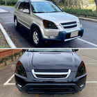 2002-2004 Honda CR-V Factory Style Headlights with Amber Reflector (Chrome Housing / Smoked Lens)