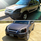 2002-2004 Honda CR-V Factory Style Headlights with Amber Reflector (Chrome Housing / Smoked Lens)