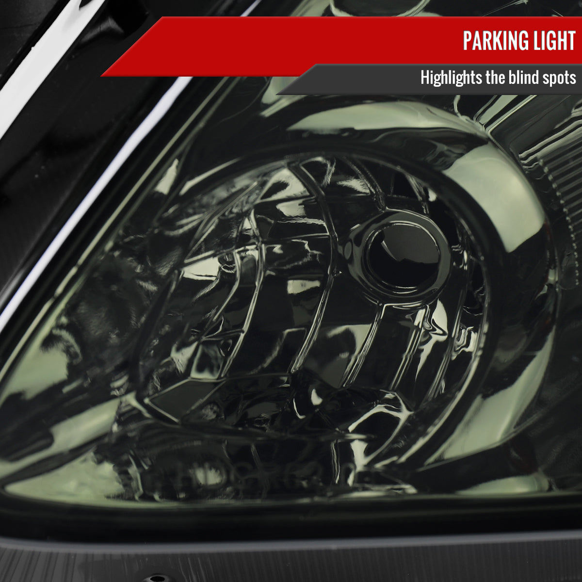 2002-2004 Honda CR-V Factory Style Headlights with Amber Reflector (Chrome Housing / Smoked Lens)