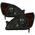 2002-2004 Honda CR-V Factory Style Headlights with Amber Reflector (Chrome Housing / Smoked Lens)