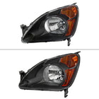 2002-2004 Honda CR-V Factory Style Headlights with Amber Reflector (Matte Black Housing / Clear Lens)