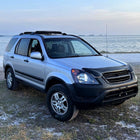 2002-2004 Honda CR-V Factory Style Headlights with Amber Reflector (Matte Black Housing / Clear Lens)