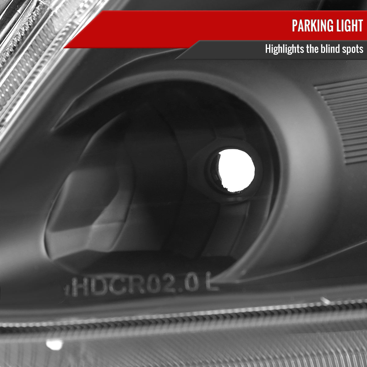 2002-2004 Honda CR-V Factory Style Headlights with Amber Reflector (Matte Black Housing / Clear Lens)