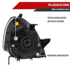 2002-2004 Honda CR-V Factory Style Headlights with Amber Reflector (Matte Black Housing / Clear Lens)