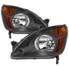 2002-2004 Honda CR-V Factory Style Headlights with Amber Reflector (Matte Black Housing / Clear Lens)