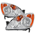 2005-2006 Honda CR-V Factory Style JP Headlights with Amber Reflectors (Chrome Housing / Clear Lens)