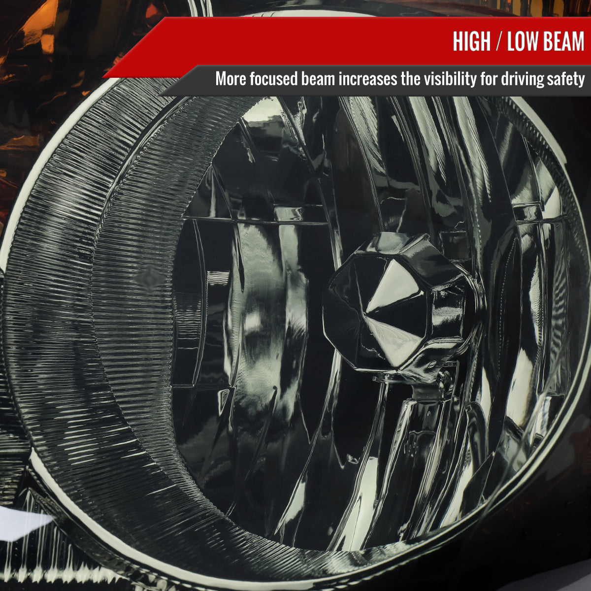 2005-2006 Honda CR-V Factory Style JP Headlights with Amber Reflectors (Chrome Housing / Smoked Lens)