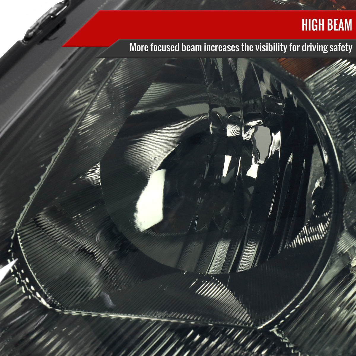 2005-2006 Honda CR-V Factory Style JP Headlights with Amber Reflectors (Chrome Housing / Smoked Lens)