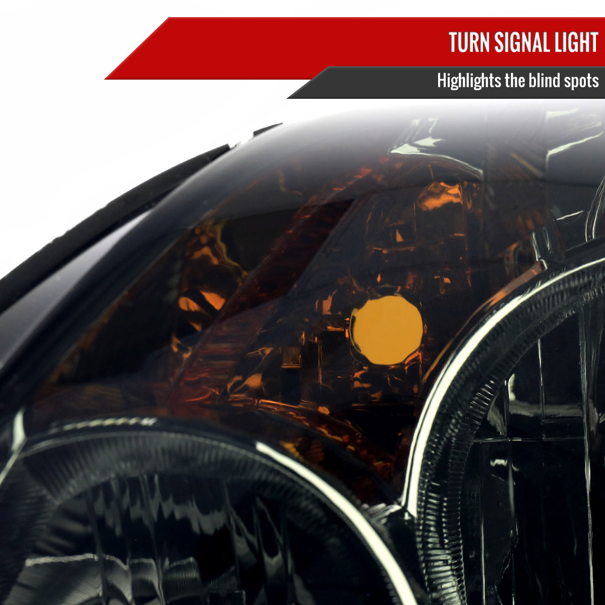 2005-2006 Honda CR-V Factory Style JP Headlights with Amber Reflectors (Chrome Housing / Smoked Lens)