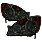 2005-2006 Honda CR-V Factory Style JP Headlights with Amber Reflectors (Chrome Housing / Smoked Lens)