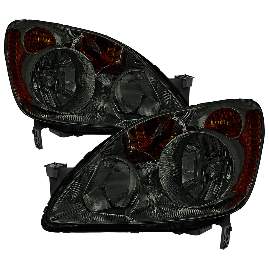2005-2006 Honda CR-V Factory Style JP Headlights with Amber Reflectors (Chrome Housing / Smoked Lens)