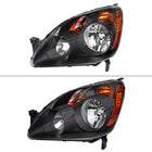 2005-2006 Honda CR-V Factory Style JP Headlights with Amber Reflectors (Matte Black Housing / Clear Lens)