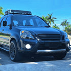 2005-2006 Honda CR-V Factory Style JP Headlights with Amber Reflectors (Matte Black Housing / Clear Lens)