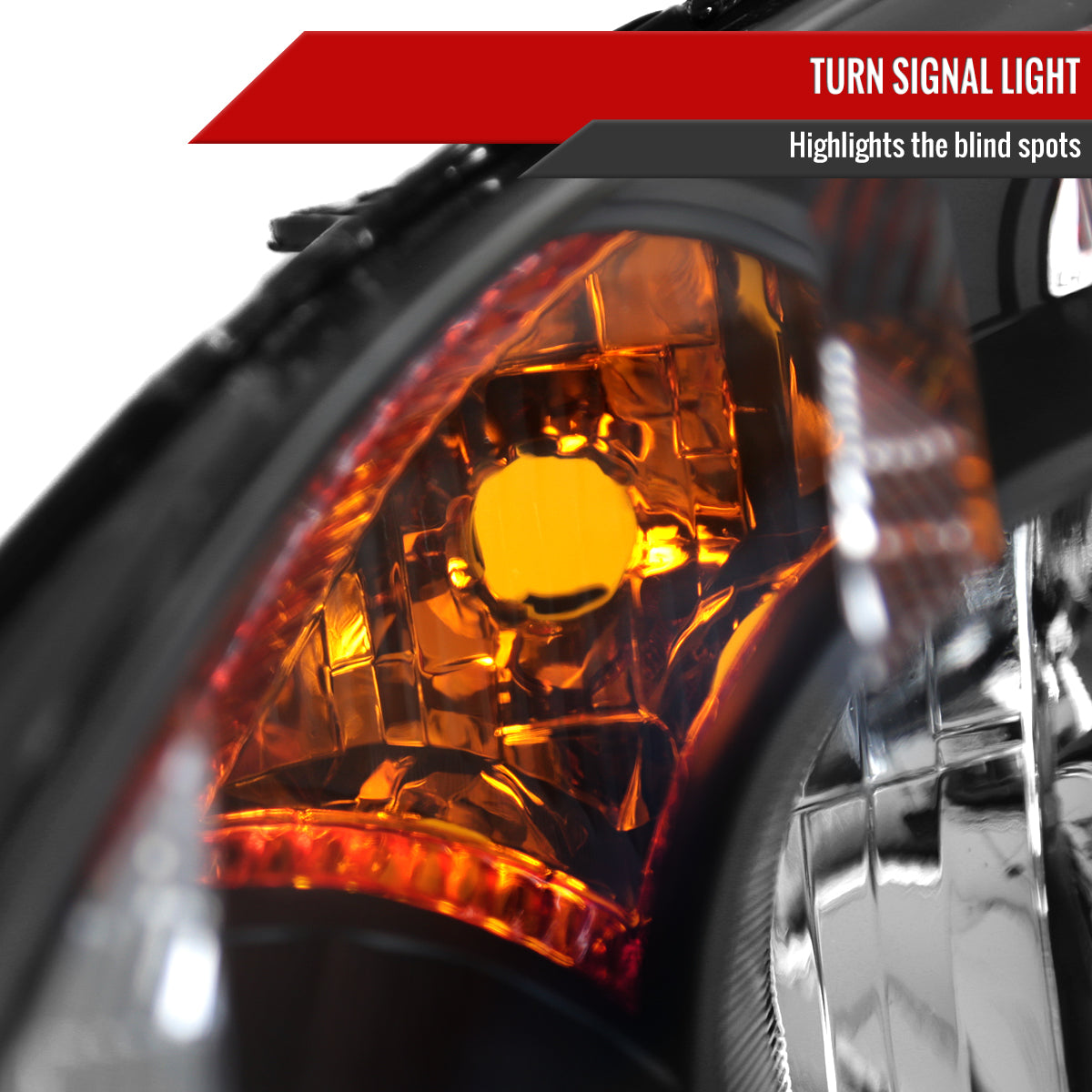 2005-2006 Honda CR-V Factory Style JP Headlights with Amber Reflectors (Matte Black Housing / Clear Lens)