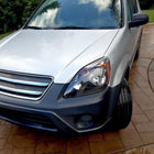 2005-2006 Honda CR-V Factory Style JP Headlights with Amber Reflectors (Matte Black Housing / Clear Lens)