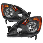 2005-2006 Honda CR-V Factory Style JP Headlights with Amber Reflectors (Matte Black Housing / Clear Lens)