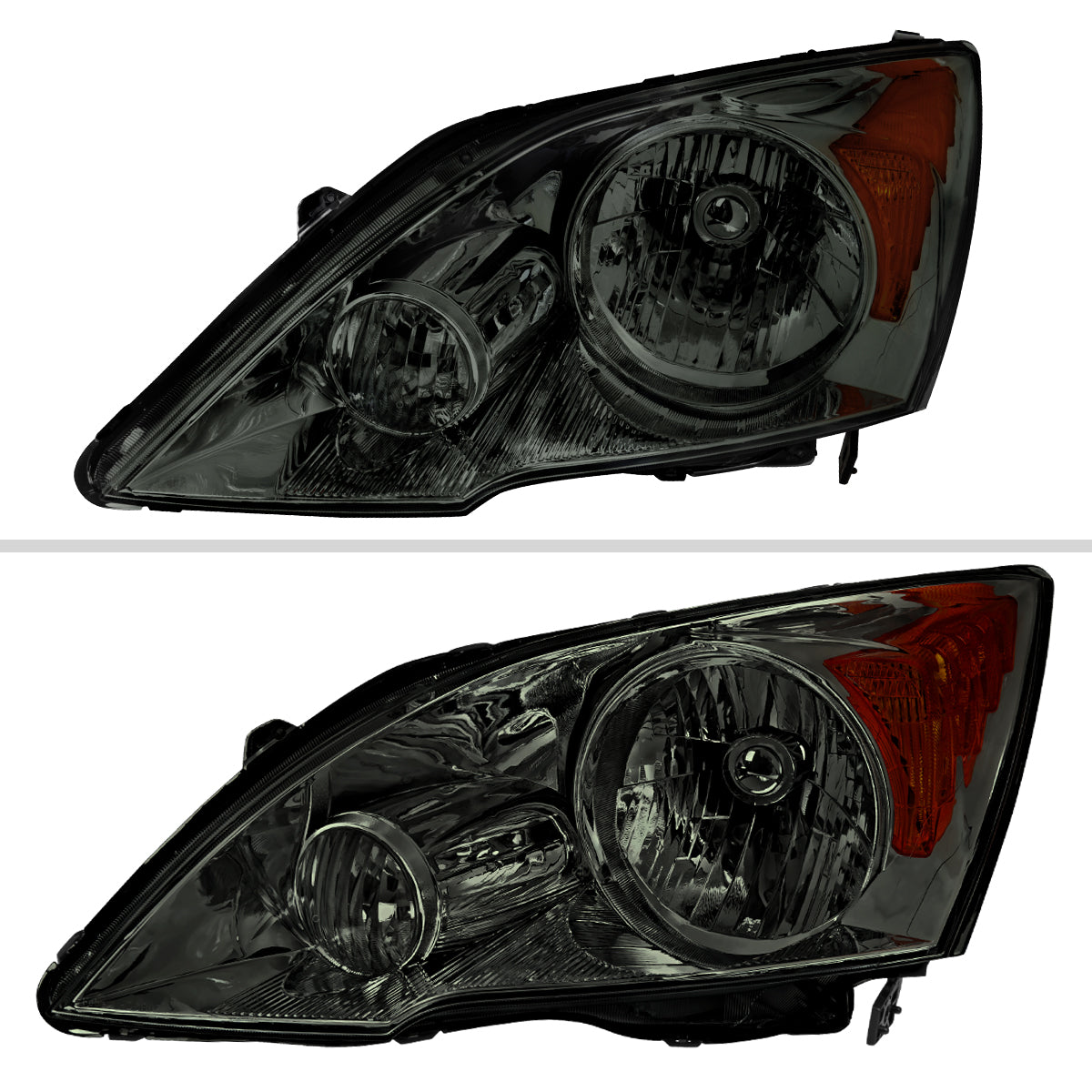 2007-2011 Honda CR-V Factory Style Headlight (Chrome Housing / Smoked Lens)