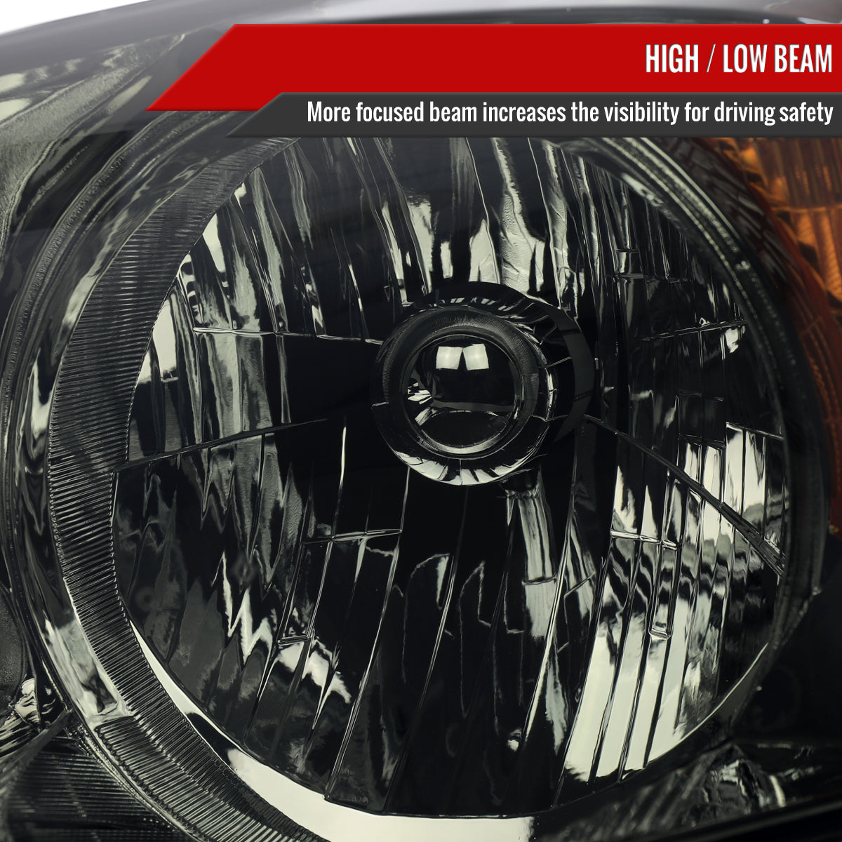 2007-2011 Honda CR-V Factory Style Headlight (Chrome Housing / Smoked Lens)