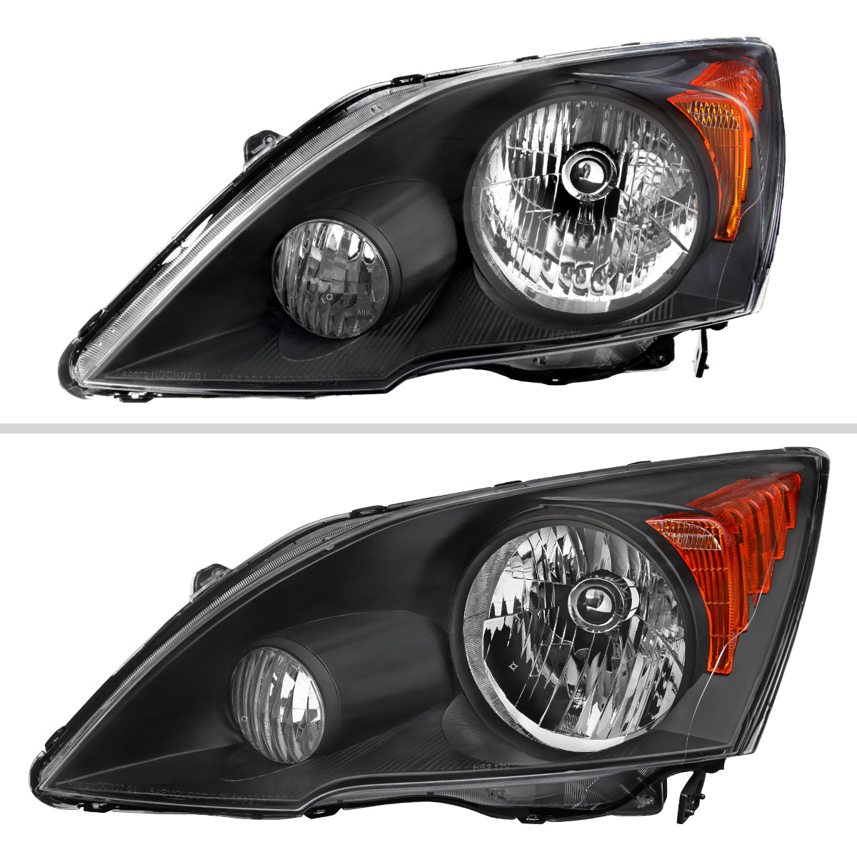 2007-2011 Honda CR-V Factory Style Headlights (Matte Black Housing / Clear Lens)