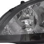 2004-2005 Honda Civic Factory Style Headlights - Matte Black/Clear Lens