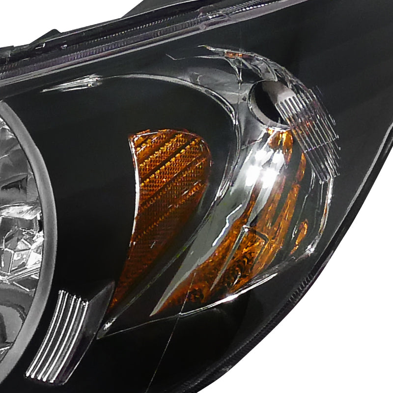 2004-2005 Honda Civic Factory Style Headlights - Matte Black/Clear Lens