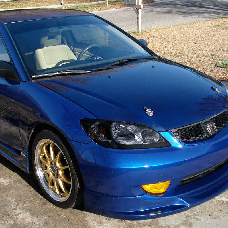 2004-2005 Honda Civic Factory Style Headlights - Matte Black/Clear Lens