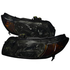 2006-2011 Honda Civic Coupe Factory Style Headlights (Chrome Housing / Smoked Lens)