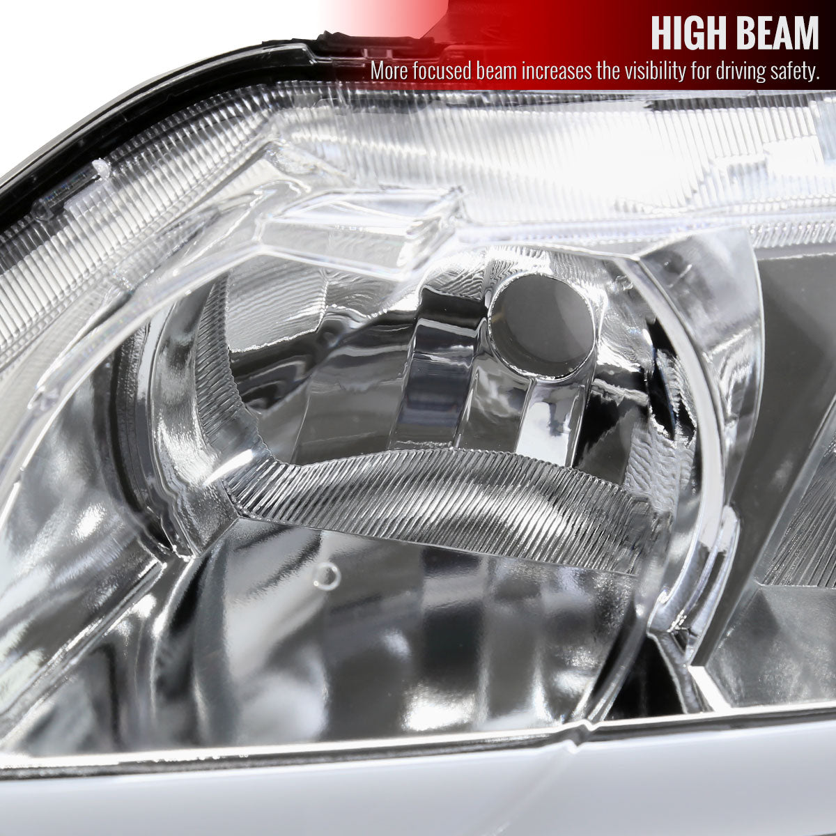 2006-2011 Honda Civic 4DR Sedan Factory Style Headlights w/ LED Strip (Chrome Housing / Clear Lens)