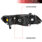 2006-2011 Honda Civic Sedan Factory Style Headlights (Chrome Housing/Clear Lens)