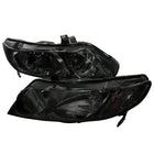 2006-2011 Honda Civic Sedan Factory Style Headlights (Chrome Housing / Smoked Lens)