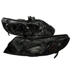 2006-2011 Honda Civic Sedan Factory Style Headlights - Chrome/Smoke Lens