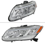 2012-2013 Honda Civic Coupe / 2012-2015 Civic Sedan LED Bar Factory Style Replacement Headlights (Chrome Housing / Clear Lens)