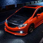 2012-2013 Honda Civic Coupe / 2012-2015 Civic Sedan LED Bar Factory Style Replacement Headlights (Matte Black Housing / Clear Lens)