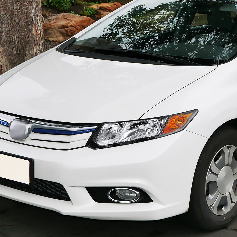 2012-2013 Honda Civic Coupe / 2012-2015 Civic Sedan Factory Style Headlight - Matte Black/Clear Lens (Driver Side Only)